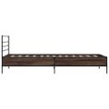 vidaXL Posteľný rám hnedý dub 90x200 cm kompozitné drevo a kov