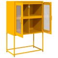 vidaXL Highboard horčicová žltá 68x39x107 cm Oceľ
