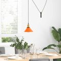 VidaXL Závesná lampa výškovo nastaviteľná E27 lesk oranžová Ø 22cm kov