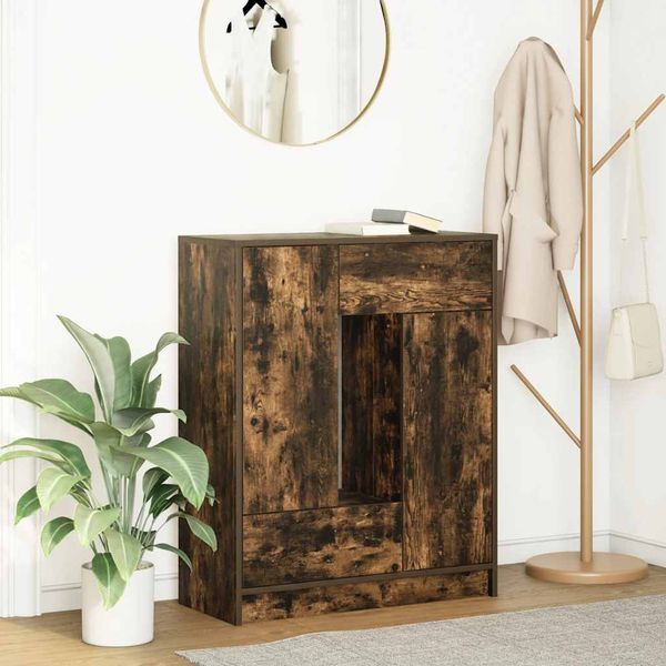 vidaXL Komoda so zásuvkami a dvierkami, tmavý dub 73x31x90 cm