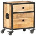 vidaXL Nočný stolík 40x30x50 cm surové masívne mangovníkové drevo