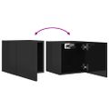 vidaXL Nástenné TV skrinky 4 ks lesklé čierne 30,5x30x30 cm