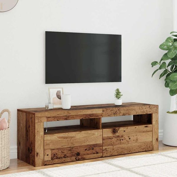 vidaXL TV skrinka s LED staré drevo 120x35x40 cm kompozitné drevo