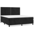 vidaXL Posteľný rám boxspring s matracom čierny 180x200 cm zamat