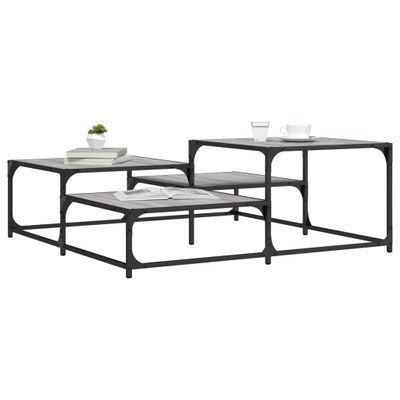 vidaXL Konferenčný stolík sivý sonoma 107x107x40 cm kompozitné drevo