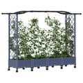 vidaXL Vyvýšený záhon s mriežkou a strechou Sivá 207 x 40 x 129 cm PP