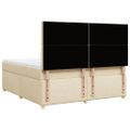 vidaXL Posteľný rám boxspring s matracom krémový 180x200 cm látka