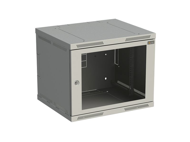 Rozvádzač nástenný SENSA 9U 500 mm, dvere sklo, RAL 7035, SENSA-9U-65-11-G