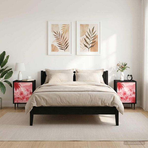 vidaXL Nočný stolík AACHEN 2 ks Čierny dub 36 x 33 x 51 cm