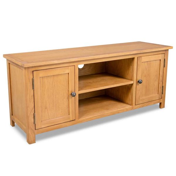vidaXL TV skrinka 120x35x48 cm, dubový masív