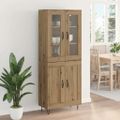 vidaXL Highboard Remeselný dub 69,5 x 34 x 90 cm Kompozitné drevo
