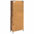 vidaXL Highboard Staré drevo 69,5 x 32,5 x 180 cm Kompozitné drevo