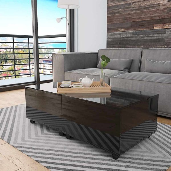 vidaXL Konferenčný stolík čierny 120x60x35 cm vysoko-lesklý