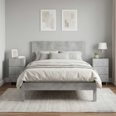 vidaXL Nočný stolík 2 pcs Betónovo sivá 33,5 x 34,5 x 60 cm