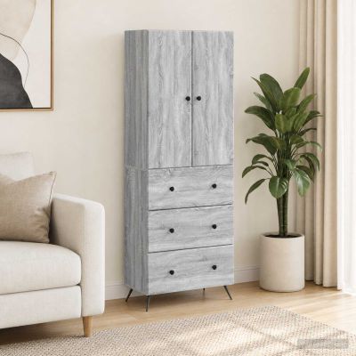 vidaXL Sada skríň 2 ks 66 x 34,5 x 90 cm Kompozitné drevo Sivý Sonoma