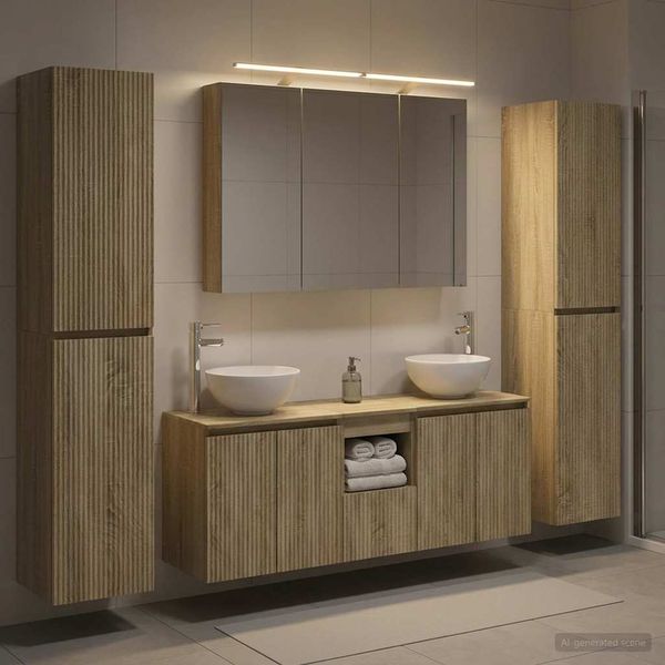 vidaXL Sada kúpeľňového nábytku 6 pcs Dub sonoma