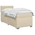 vidaXL Posteľ boxspring s matracom Krémová 80 x 200 cm Látka