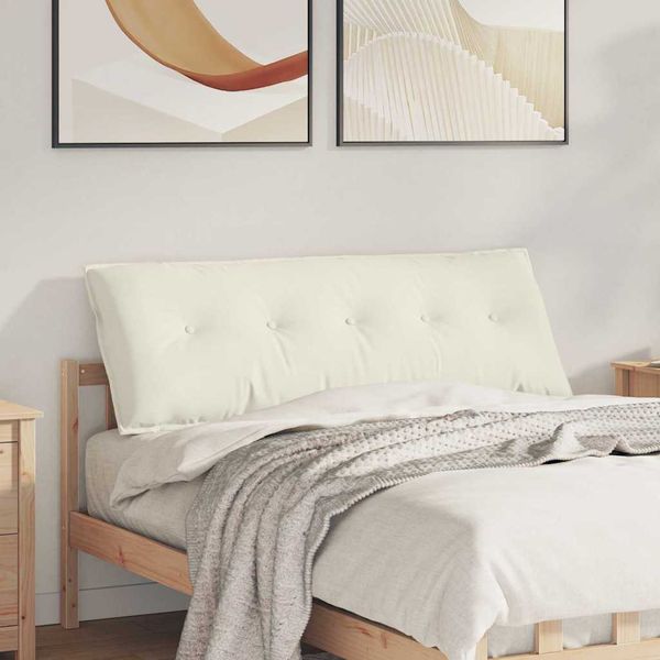 vidaXL Poduška na chrbát Krémová 140 x 50 cm Kordúrová tkanina