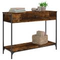 vidaXL Konzolový stolík dymový dub 100x34,5x75 cm kompozitné drevo