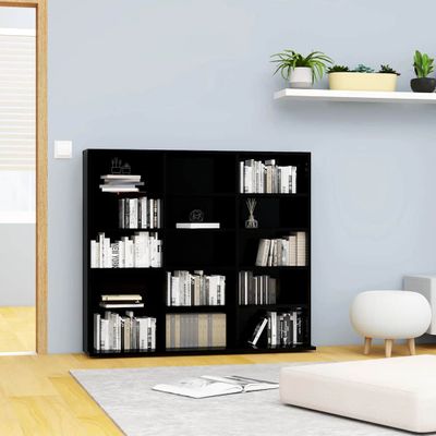 vidaXL Skrinka na CD, lesklá čierna 100x23x89,5 cm, kompozitné drevo