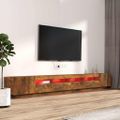 vidaXL 3-dielna súprava TV skriniek s LED dymový dub spracované drevo