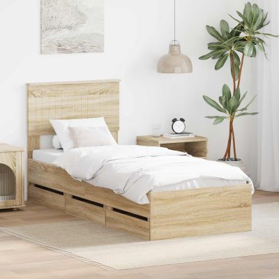vidaXL Rám postele Sonoma dub 75 x 190 cm Inžinierske drevo