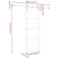 vidaXL Posuvné dvere 73,5 x 211 cm Borovicový masív Prírodná a čierna
