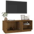 vidaXL TV skrinka medovo-hnedá 105x34x40 cm masívna borovica
