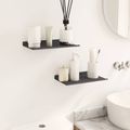 vidaXL Závesná polica 2 ks Čierny 30 x 17,5 x 2,5 cm Oceľ