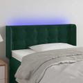 vidaXL Čelo postele s LED tmavozelené 103x16x78/88 cm zamat