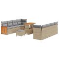 vidaXL Súprava záhradných pohoviek 12 pcs Beige a svetlo šedá