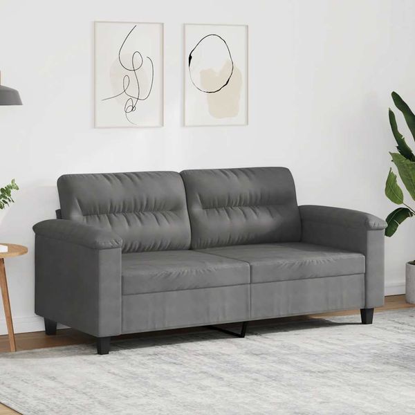 vidaXL 2-miestna pohovka tmavosivá 140 cm mikrovlákno