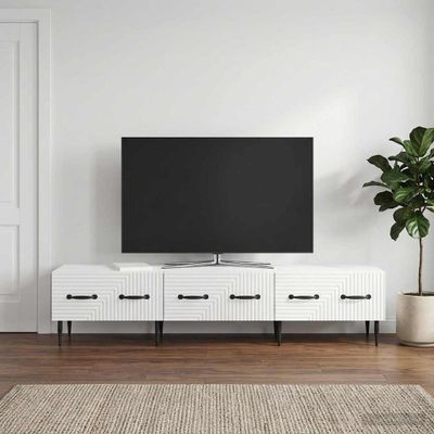 vidaXL TV skrinka Biela s vysokým leskom 147 x 34,5 x 30 cm