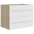 vidaXL Skrinka pod umývadlo biela+sonoma 60x38,5x48cm kompozitné drevo