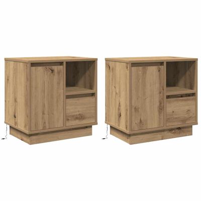 vidaXL Nočný stolík so zásuvkou 2 pcs Remeselný dub 50 x 34,5 x 50 cm