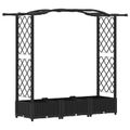 vidaXL Vyvýšený záhon s mriežkou a strechou Čierna 169 x 40 x 123 cm