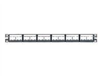 Propojovací panel - čierna - 1U - 19" - 24 porty