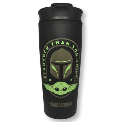 Cestovný hrnček Star Wars: Mandalorian - Stronger Than You Think