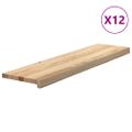 vidaXL Schodiskové stupne 12 ks 100x30x2 cm neošetrený dubový masív