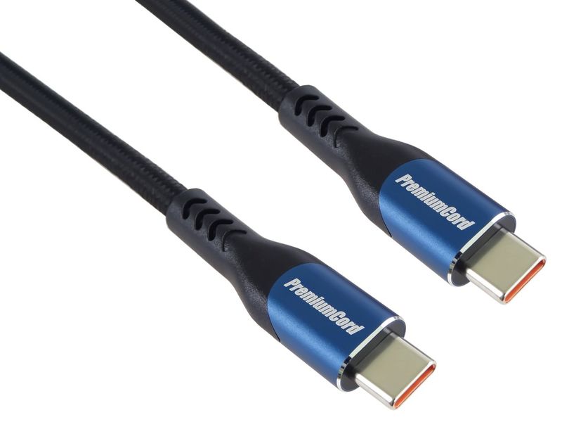 PremiumCord USB-C kábel, 2m/5A/100W/20Gbits