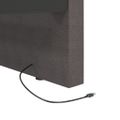 vidaXL Pohovka s USB tmavosivá látková 90x200 cm