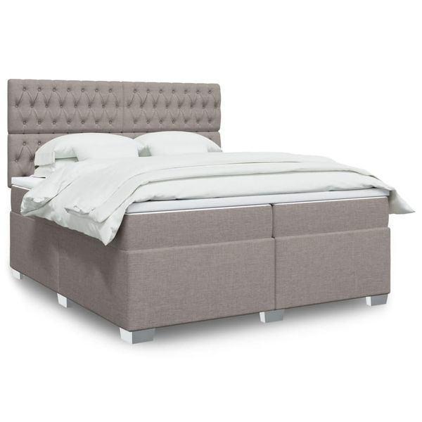 vidaXL Boxspring posteľ s matracom sivohnedý 200x200 cm látka