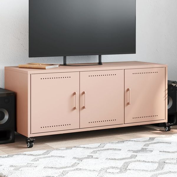 vidaXL TV skrinka ružová 100,5x39x43,5 cm oceľ