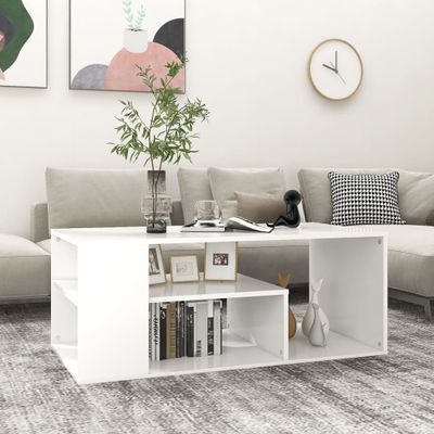 vidaXL Konferenčný stolík, biely 100x50x40 cm, kompozitné drevo