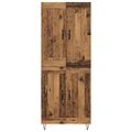 vidaXL Highboard Staré drevo 69,5 x 34 x 180 cm Kompozitné drevo