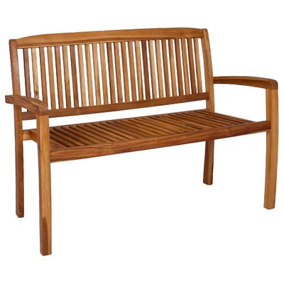 vidaXL 2-miestna stohovateľná záhradná lavička 120 cm, tíkový masív