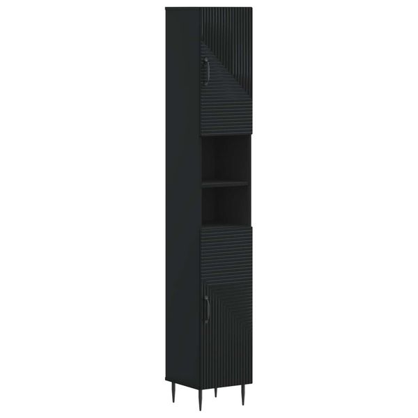 vidaXL Kúpeľňový kabinet s otvorenou poličkou HAARLEM Čierna