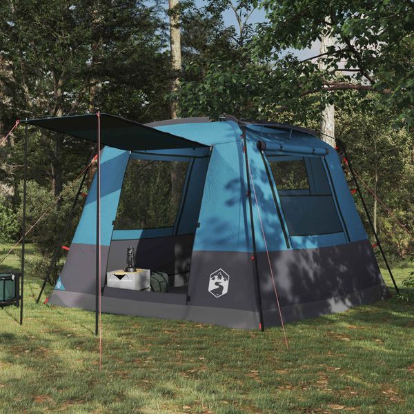 vidaXL Párty stan Modrá Pre 10 osôb 185T Polyester s PU náterom