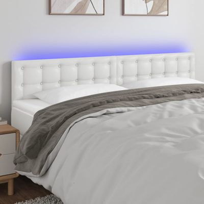 VidaXL Čelo postele biele 160x5x78/88 cm umelá koža