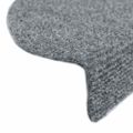 vidaXL Schodové rohože, samolepiace, 30 ks, 65x21x4 cm, svetlosivé, polkruhové, veľké